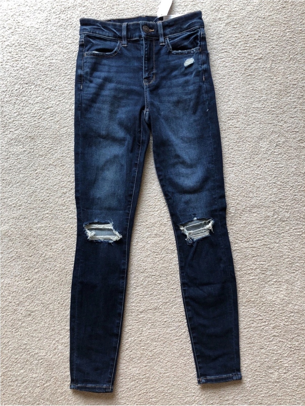 American Eagle Next Level  Outfitters Dark Indigo Ripped Skinny Jeans